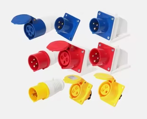 IP67 4 Pole 32A Industrial Waterproof Socket 380V 6H Female Surface Mounted Socket